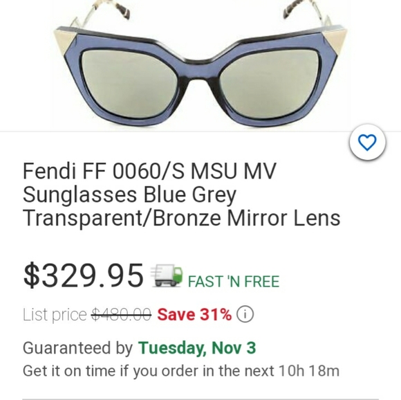 Cat Eye Fendi Sunglasses (Womans) - Picture 8 of 9